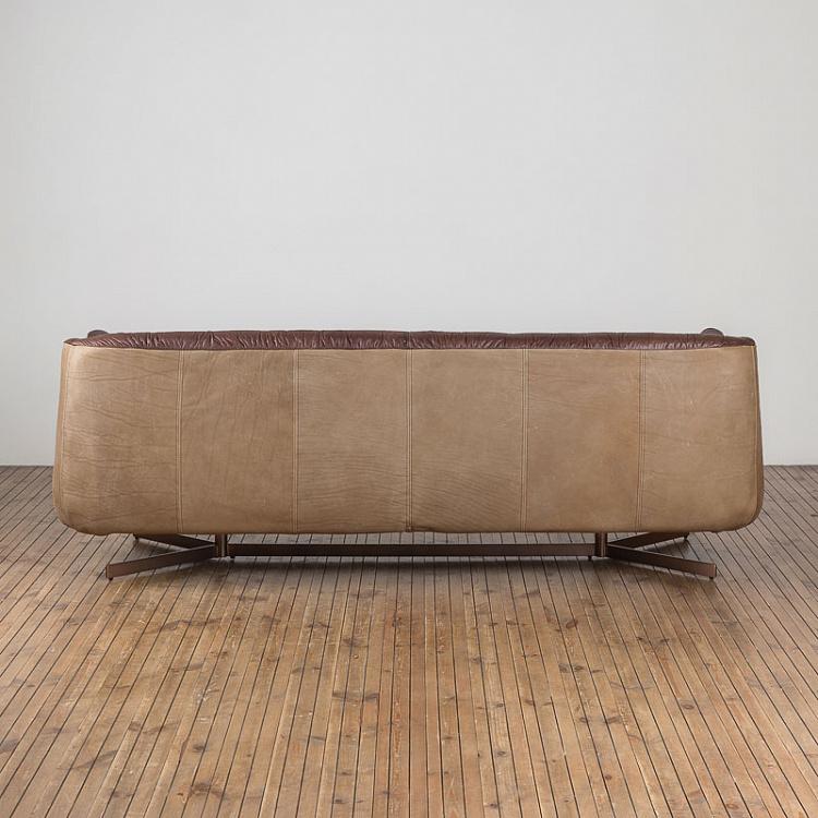 Трёхместный диван Ваки, кожаная обивка внутренней стороны F318 Waki 3 Seater, Iroquois Chocolate Inside