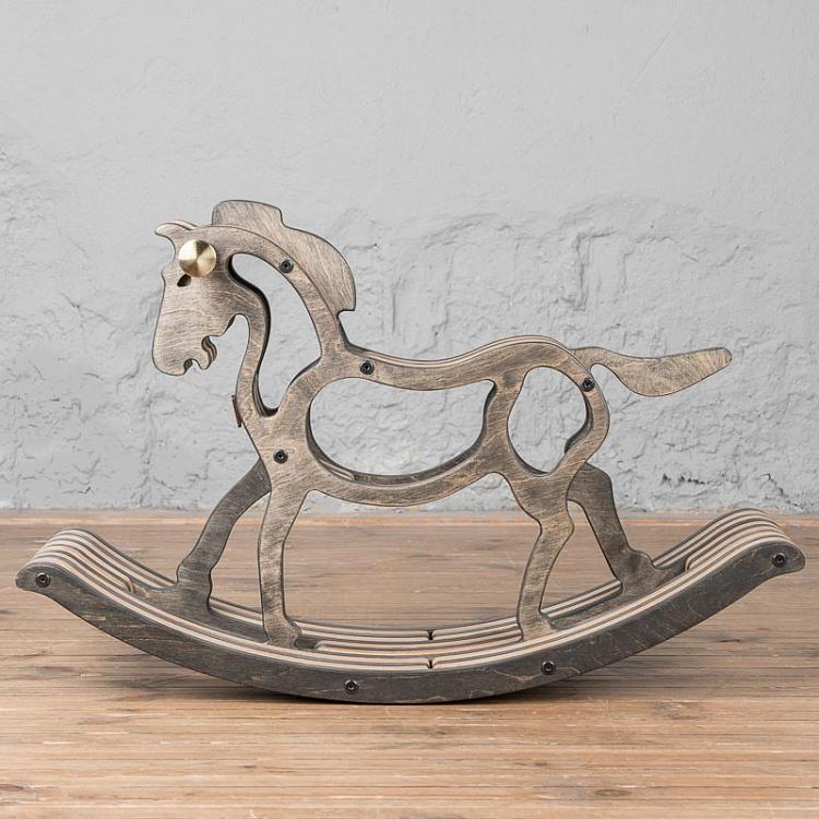 Тёмная детская качалка Лошадка Horse Rocking Chair Dark Oil