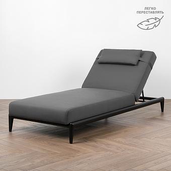 Садовый шезлонг-лежак Dune Lounger, Black акриловая ткань Anthracite Carbon