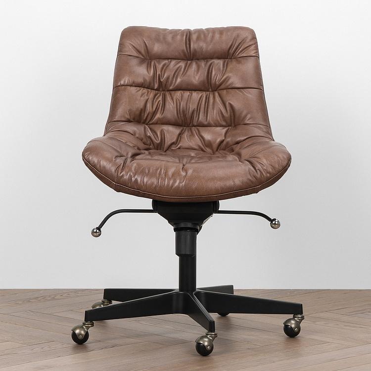 Кресло Madison Office Chair RM натуральная кожа Brown Franco - ракурс 3