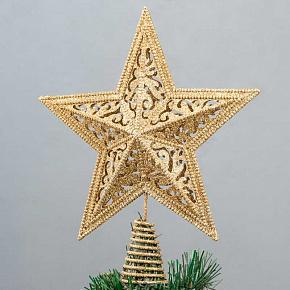 Glitter Filigree Star Tree Topper Gold 26,5 cm