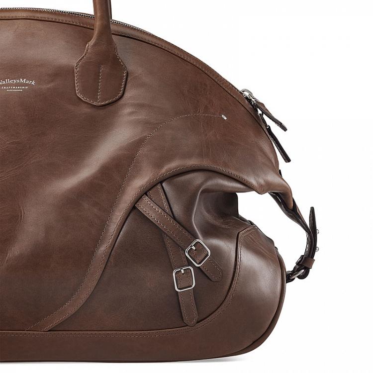 Песочно-коричневая кожаная дорожная сумка Поло Polo Bag, Sabbia