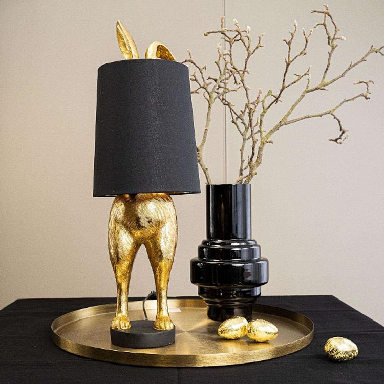 Настольная лампа Робкий кролик с чёрным абажуром Table Lamp Hiding Bunny Black