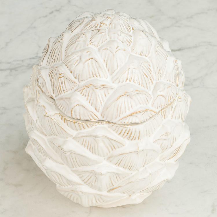 Ёмкость для хранения Сосновая шишка Pine Cone Box White Large