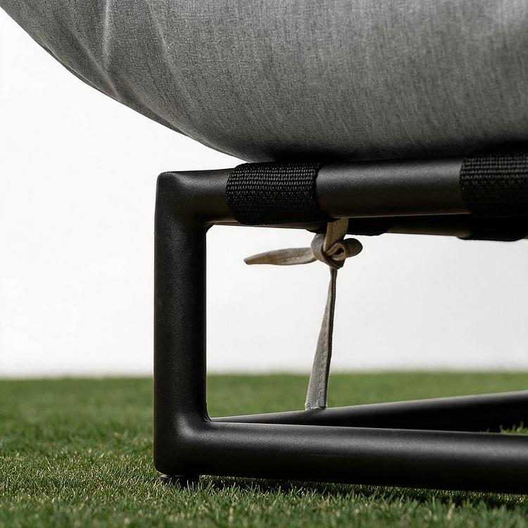 Садовый шезлонг-лежак Coral Lounger, Black акриловая ткань Lead Chine - ракурс 7