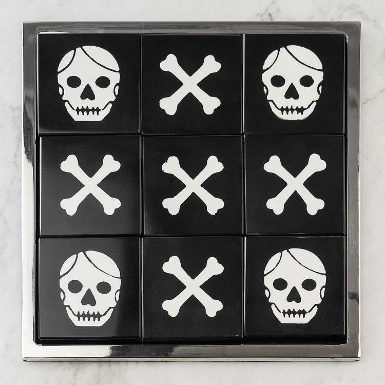 Настольная игра крестики-нолики в пиратском стиле на стальной подставке Pirates Tic Tac Toe In Steel Box