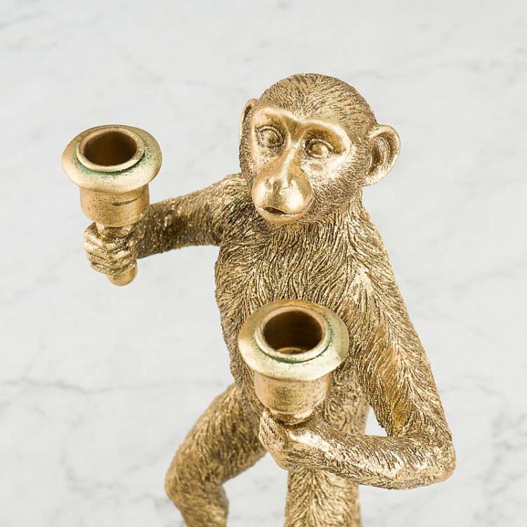 Золотой подсвечник Обезьяна Monkey Candle Holder Gold
