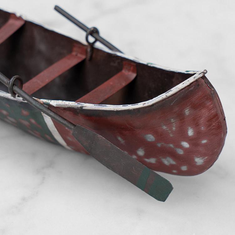 Подвесное украшение Красно-чёрное каноэ Hanging Metal Red And Black Canoe 19 cm