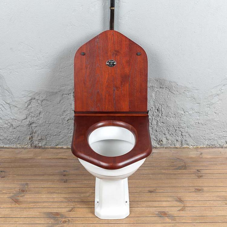 Унитаз с высоким бачком и сиденьем из красного дерева High Level WC With Wooden Mahogany Seat