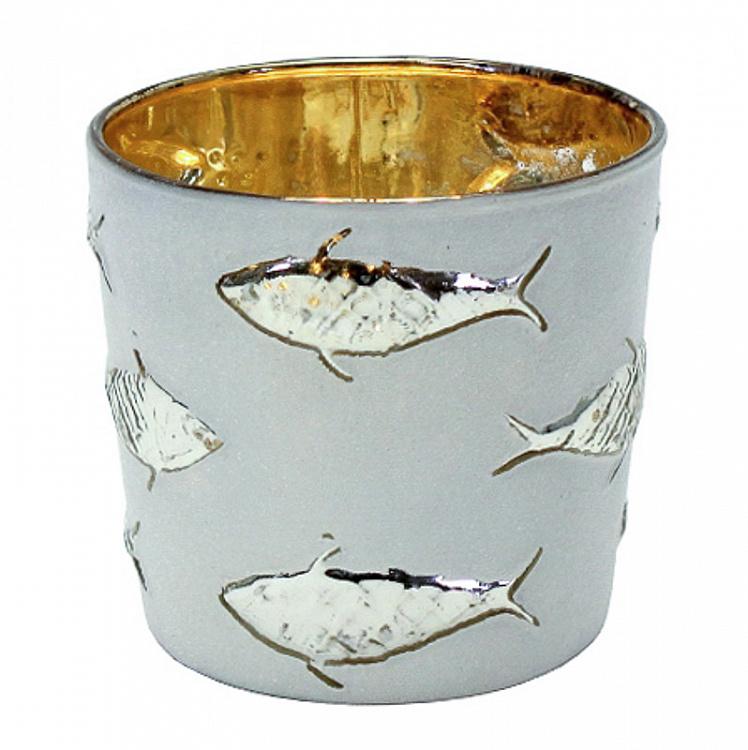 Подсвечник Серебряные рыбки Silver Fish Candle Holder