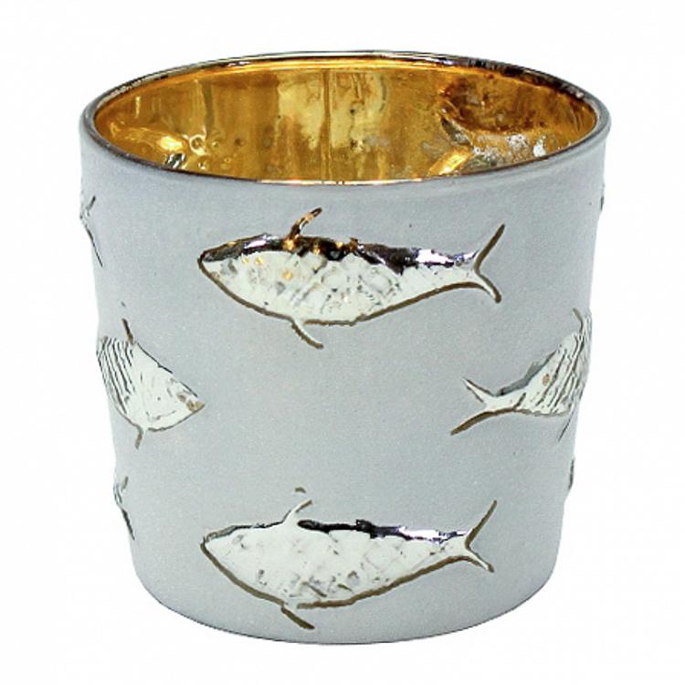 Silver Fish Candle Holder