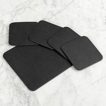 Набор из 5-ти подставок под стаканы Set Of 5 Square Coasters натуральная кожа Noire