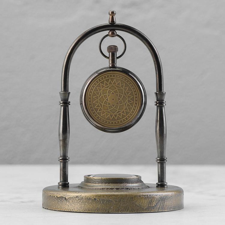 Настольные часы с компасом в основании Compass Base Clock Small