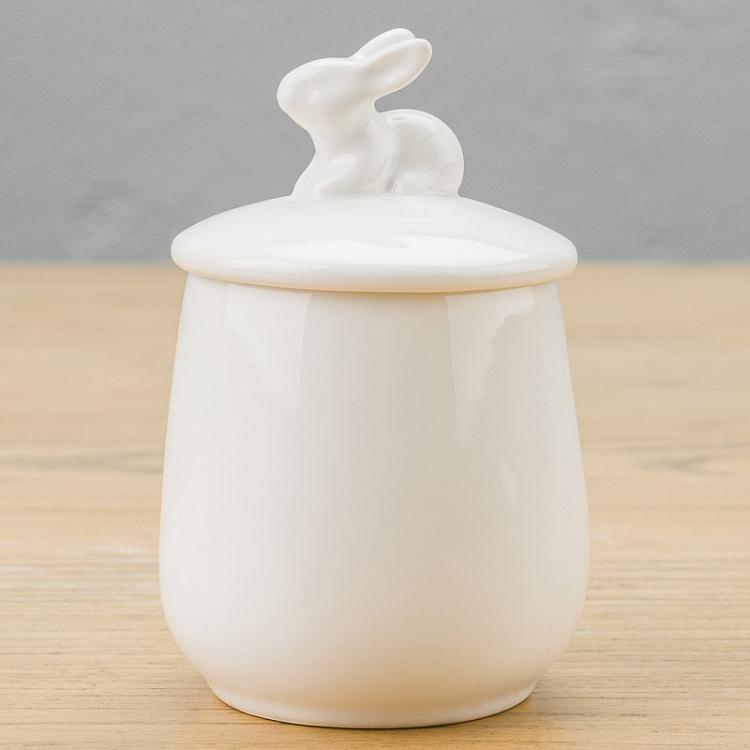Rabbit Cotton Pads Glass With Lid