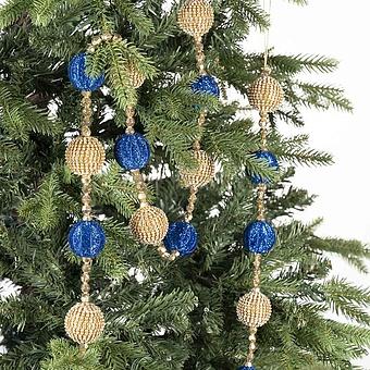 Garland With Balls Gold And Blue 182 cm