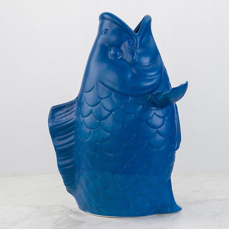 Ваза синего цвета Блабб Blubb Mat Blue Vase