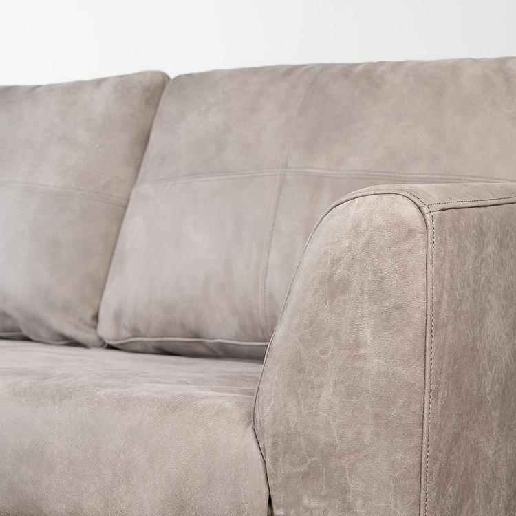 Трёхместный диван Patrick 3 Seater, Oak Sandwashed натуральная кожа Pale Grey - ракурс 8