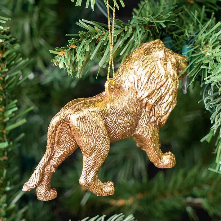 Ёлочная игрушка Золотой лев Hanger Lion Gold 12,5 cm