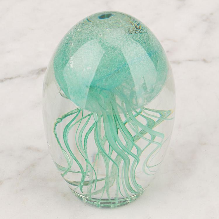 Пресс-папье Светло-зелёная медуза Glass Paperweight Light Green Jellyfish