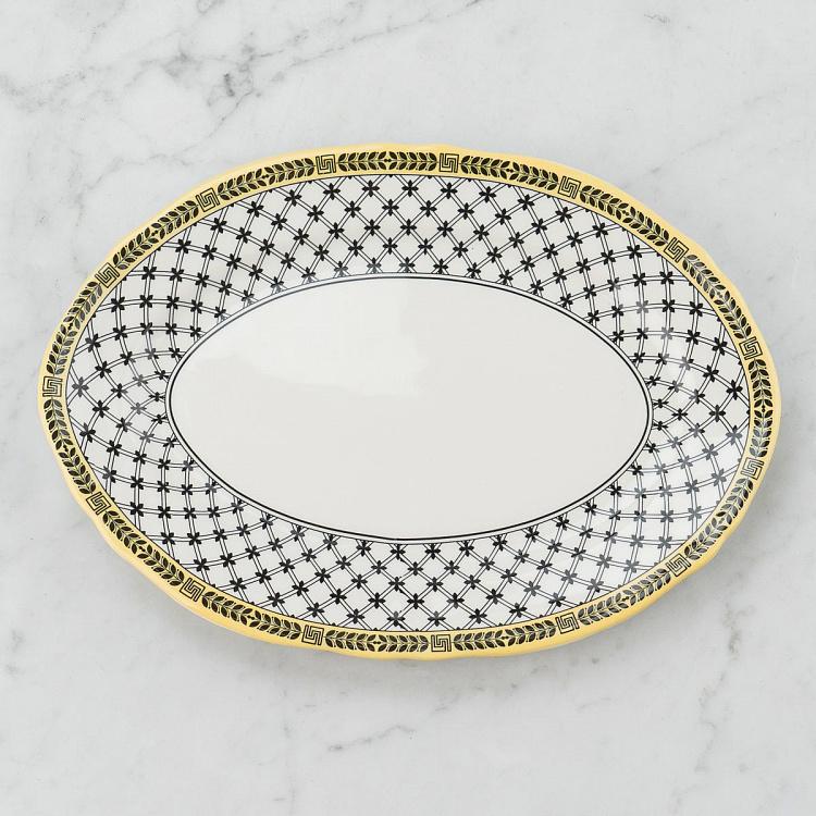 Овальная сервировочная тарелка Безмятежный, M Halcyon Oval Serving Plate Medium