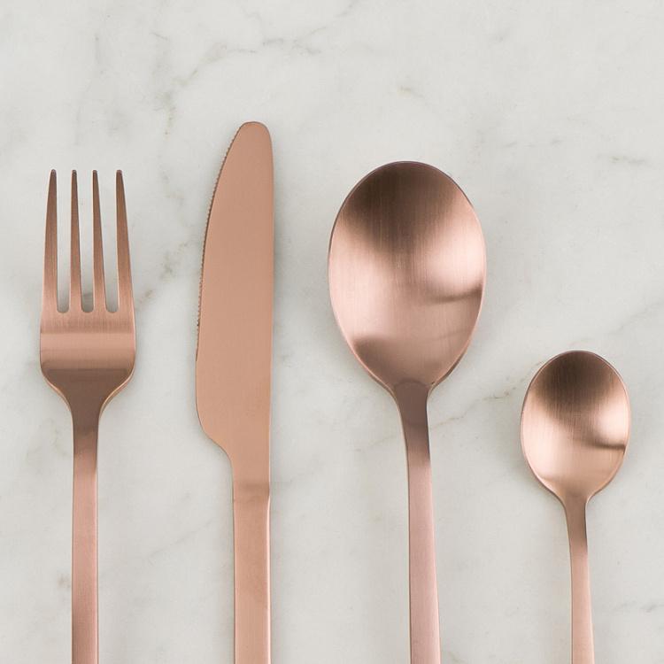 Набор из четырёх столовых приборов матовый медный Set Of 4 Cutlery Matt Copper