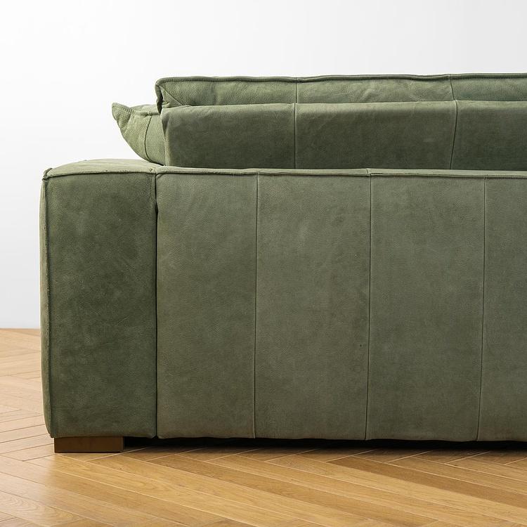 Трёхместный кожаный диван Сити, ножки цвета латуни City 3 Seater, Brass Metal Leather RM