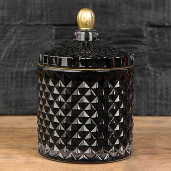 Арома-свеча Aroma Candle In Black Faceted Glass Blue Collier Driftwood Small