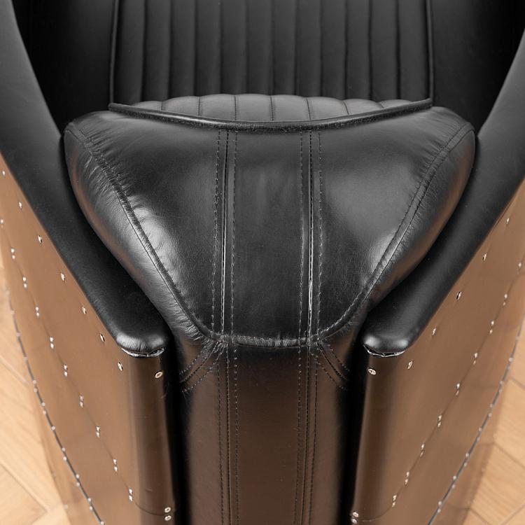 Кресло Авиатор Томкэт, чёрная металлическая отделка Aviator Tomcat Chair, Black Spitfire