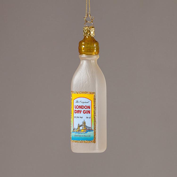 Ёлочная игрушка Бутылка джина Gin Bottle White Yellow 12,5 cm