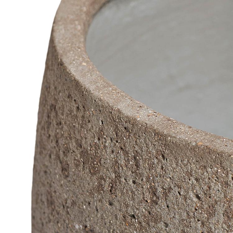 Кашпо Ergo Hard Rock Bowl Pot Gray Beige Sand Large - ракурс 2
