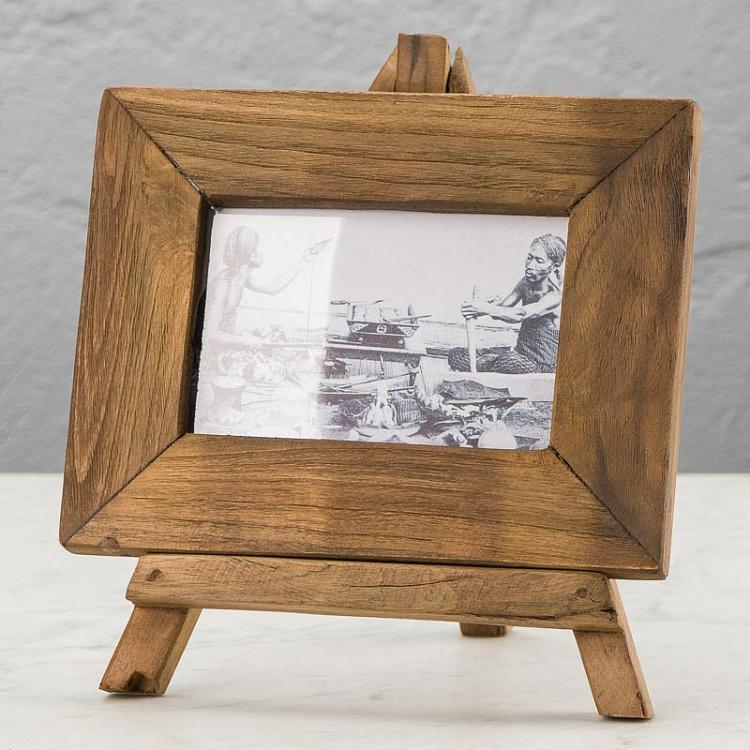 Recycled Teak Photo Frame On Easel