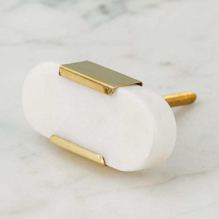 White Stone Oval Knob