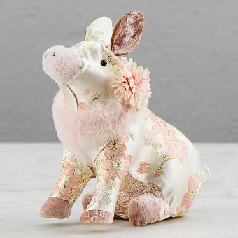 Fabric Seated Pig Pink