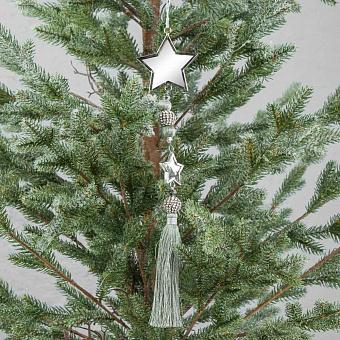 Новогодняя подвеска Glass Stars Pendant With Mint Tassel 34 cm