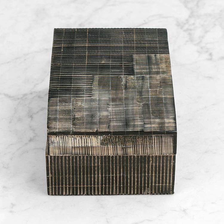 Шкатулка из рога Эмир, L Emir Horn Box Grey And Black Large