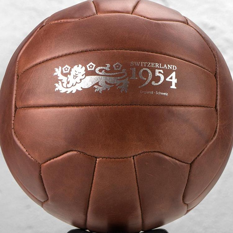 Кожаный мяч 1954 на деревянной подставке Match Ball 1954 With Stand