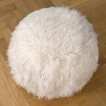 Пуфик Alaska Round Pouf Small искусственный мех Mongolia Cream - ракурс 2