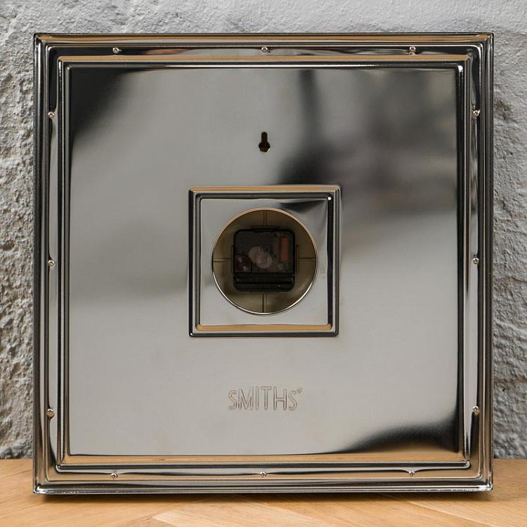 Хромированные квадратные настенные часы Смитс Chrome Square Smiths Wall Clock