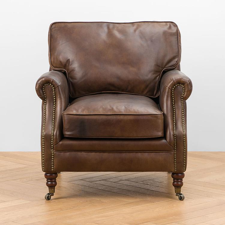 Кресло Джон, красно-коричневые ножки John Armchair, Red Brown Wood D