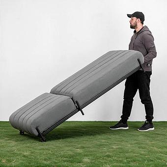 Садовый шезлонг-лежак Luna Lounger, Black акриловая ткань Light Stone - ракурс 8