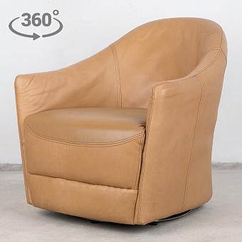 Кресло Francine Swivel Chair натуральная кожа Nappa Tan