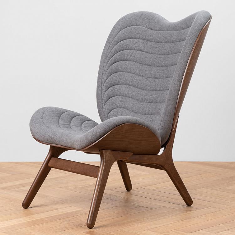 A Conversation Piece Lounge Chair Tall, Dark Oak