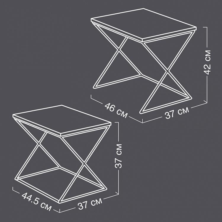 Комплект из двух столиков Карты Set Of 2 Card Game Nesting Tables