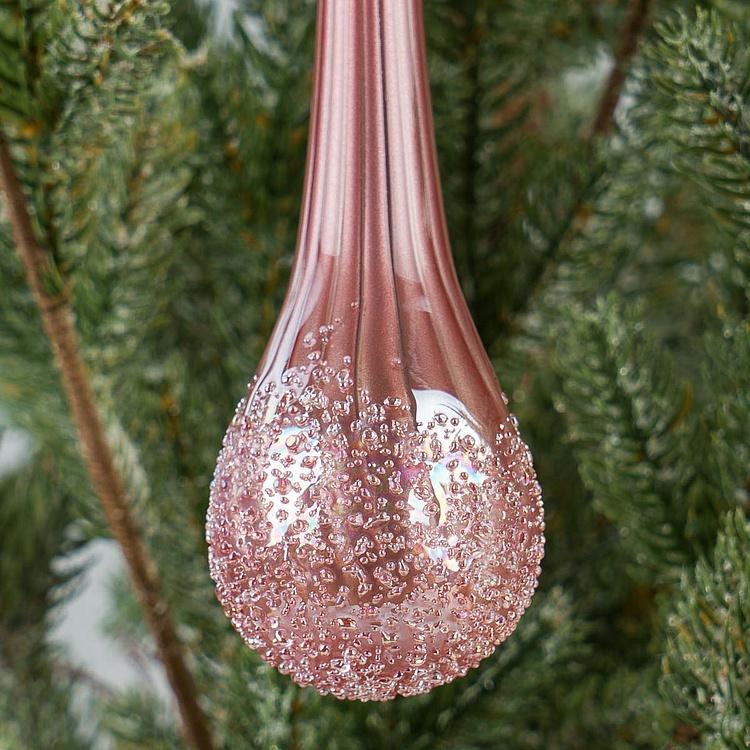 Ёлочная игрушка Розовая сосулька Icicle Pink 25 cm
