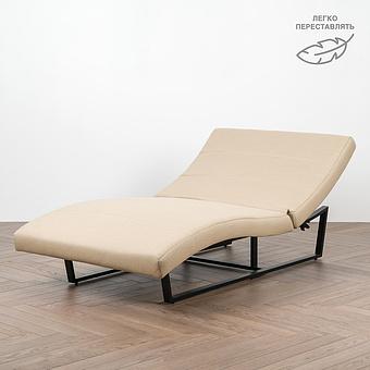 Садовый шезлонг-лежак Wave Lounger, Black акриловая ткань Heather Beige