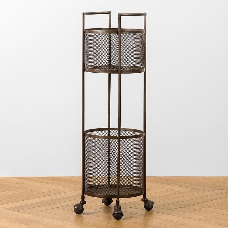 Сервировочная тележка на колёсиках с двумя корзинами 2 Levels Storage Baskets On Wheels