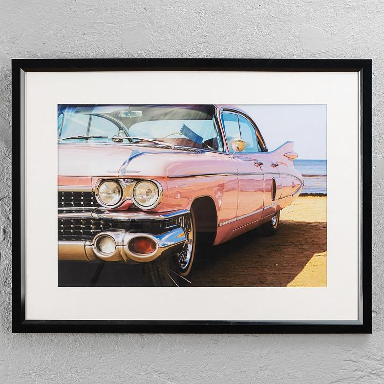 Фото-принт в чёрной раме Розовый Кадиллак Pink Cadillac, Studio Frame