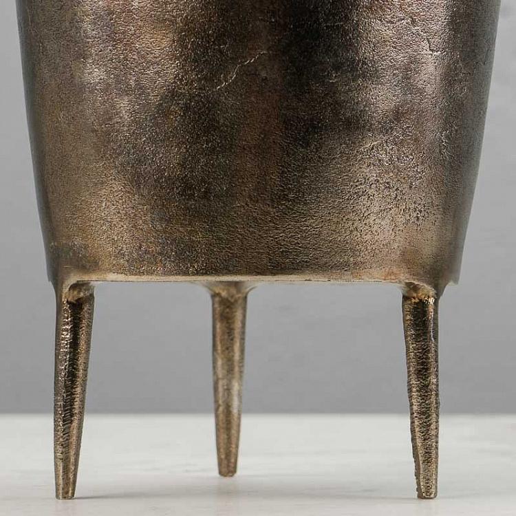 Ведро для льда из состаренного металла Wine Bucket On Stand Antique Silver