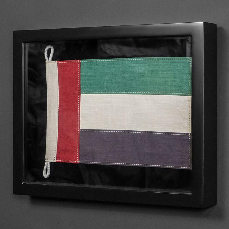 Флаг Объединённых Арабских Эмиратов за стеклом в раме, мини Shadow Box Flag UAE Mini