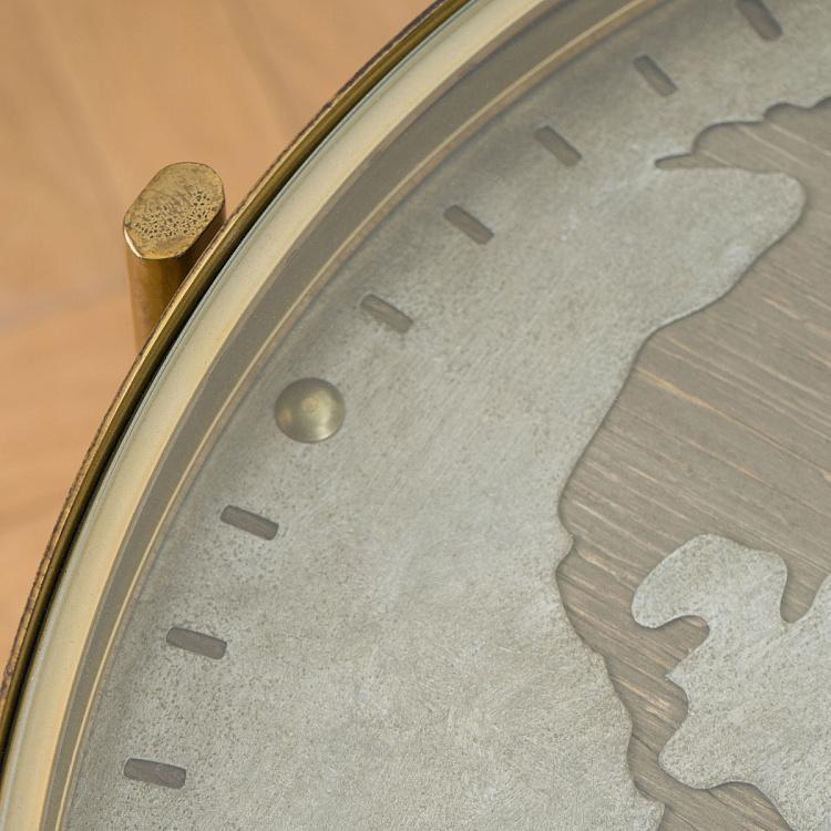 Журнальный стол с часами и картой мира Верн Vernes Side Table With Clock And Worldmap